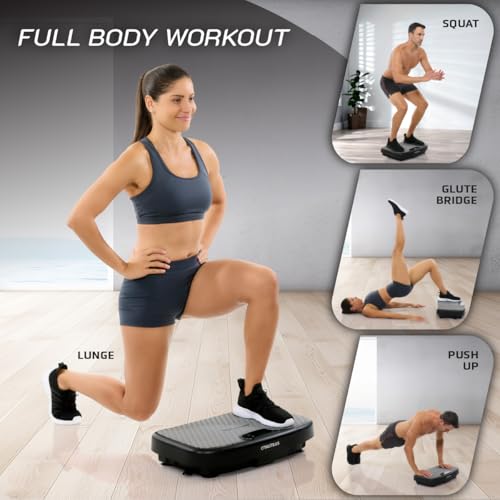 Vibration Plate Exercise Machine for Full Body Workout - Black