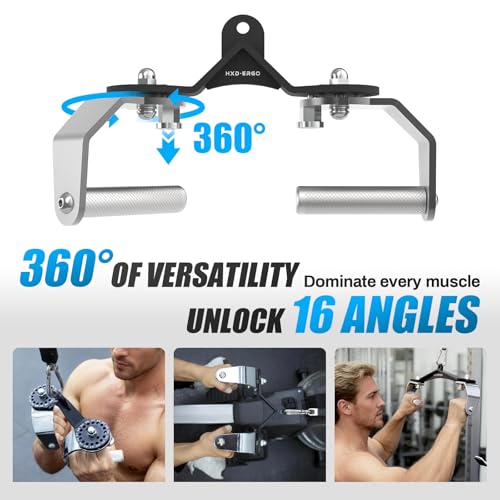 360° Rotating Lat Pulldown Bar Set with 3 Grip Options for Full Body Workout