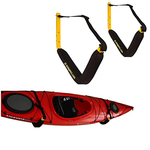Suspenz EZ Kayak Rack - Yellow Wall Mount Canoe & Paddle Board Storage