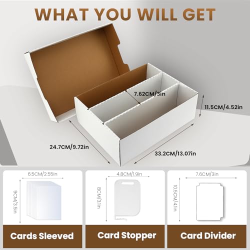 2-Pack Toploader Trading Card Storage Box with Dividers & Labels - 4800 Count, 3-Row Variation