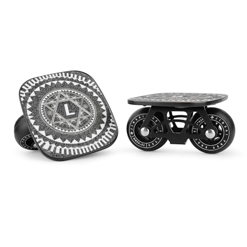 Medium Black Portable Roller Skate Plate with Aluminum Alloy Deck & PU Wheels
