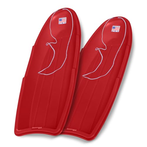 Flexible Flyer 2-Pack Winter Lightning Snow Sleds for Kids & Adults 48 Inch Toboggan