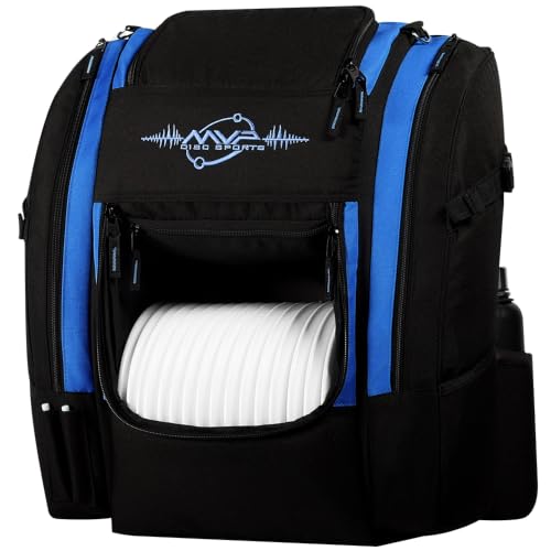 MVP Disc Sports Voyager Lite Disc Golf Backpack Navy V2 - Lightweight & Durable