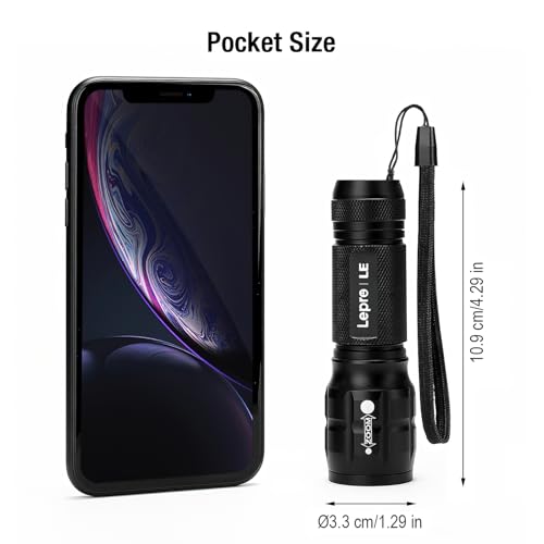 LED Flashlight Waterproof Focus Light Black - Portable Handheld Torch
