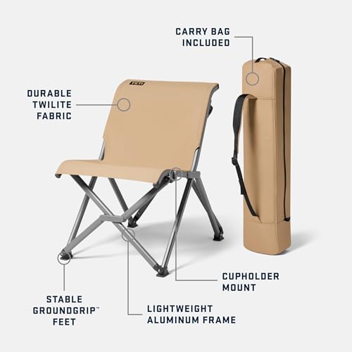 YETI Trailhead Field Chair - Black Lightweight Camping Chair with Carry Bag