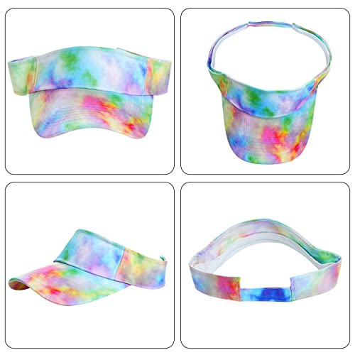 Medium-Large Gradient Tie-Dye Sport Sun Visor Hats - 2 Pack