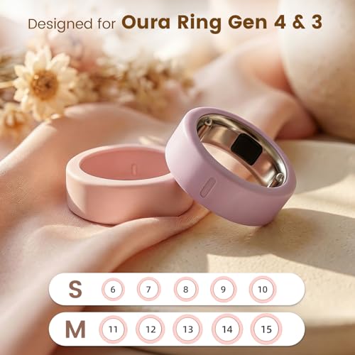 Silicone Ring Cover for Oura Ring Gen 3/4 - Black & Clear, Size M