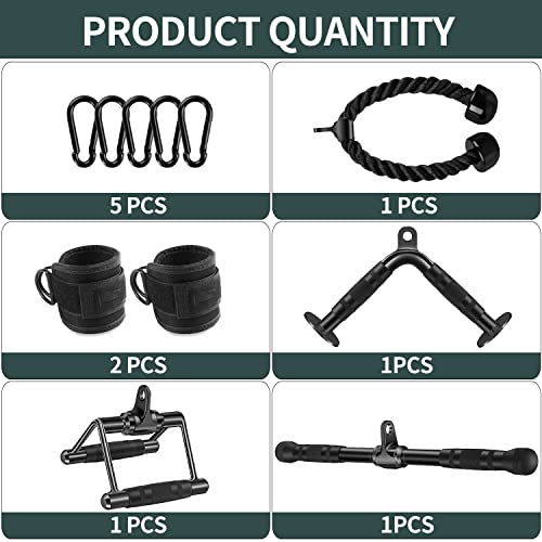 Solid Cable Machine Attachments Set for Gym - Variation of THIS Listing B