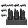 Retevis RT22S Walkie Talkies 6 Pack with Earpieces & 6-Way Charger - Shatterproof Hidden Display, License-Free Two-Way Radio