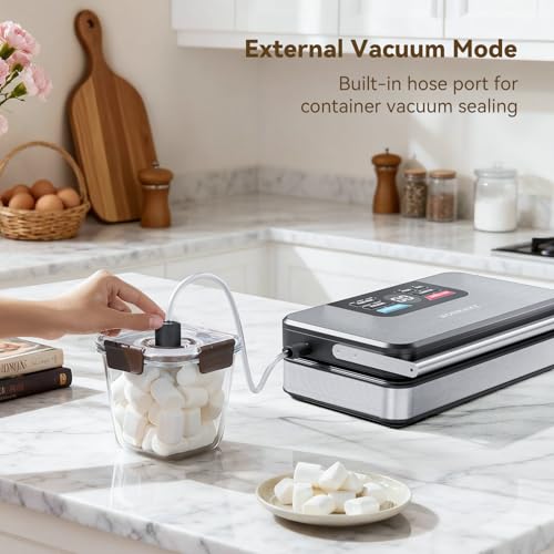 WONMAKE Silver 95kPa Food Vacuum Sealer Machine for Fresh Preservation