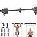 Kipika 32 Inch Wall Mounted Pull Up Bar - Heavy Duty 500 LB Capacity Doorway Chin Up Bar with Resistance Band Hooks for Full Body Workout