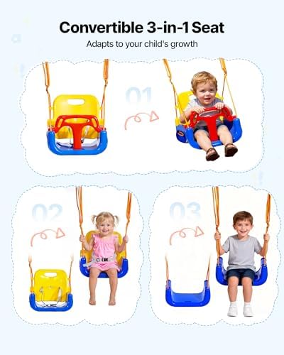 Toddler Swing and Jumper Set with Foldable A-Frame - Orange & Blue Variation