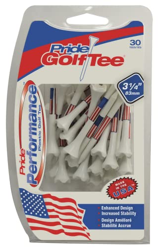Golf Tees - 3-1/4 Inch Plastic Performance Tees, 30 Count, Blue & White Variations