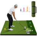 MONOJOY Dark Green 5x4ft Golf Hitting Mat with Dual Turf & Tees