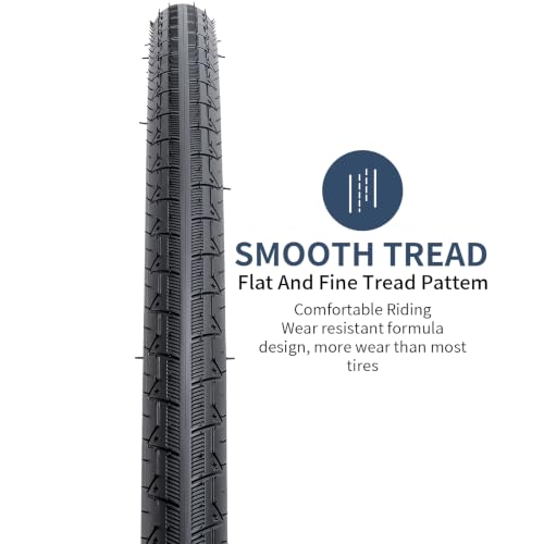 Black 700x25C Road Bike Tires with Tubes & Rim Strips - 2 Pack