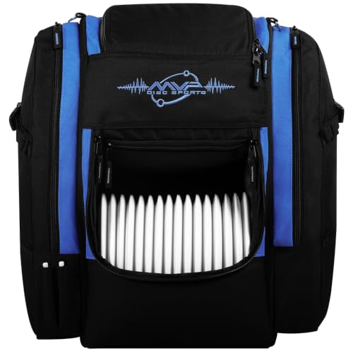 MVP Disc Sports Voyager Lite Disc Golf Backpack Navy V2 - Lightweight & Durable