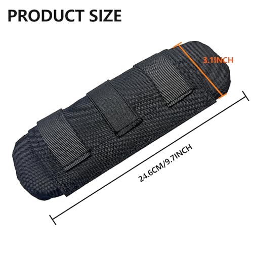 Shoulder Strap Pad for Tactical Vest & Bags - 3.1in Width, Black (2 Pack) PQEUGOA