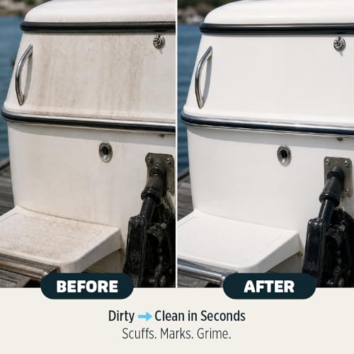 Boat Eraser Dual-Sided Marine Cleaning Sponges - Fiberglass Vinyl Gelcoat 4 Pack