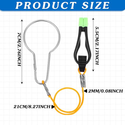 Hollowfly 8 Pcs Fishing Downrigger Release Clips - Orange, 8.27 Inch Leader