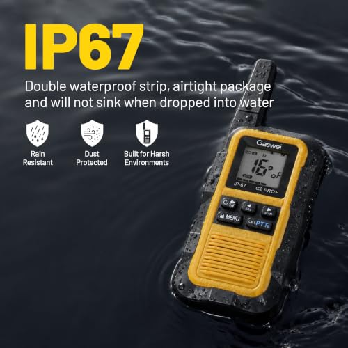 Gaswei G2pro+ Waterproof Floating Walkie Talkies 2 Pack - Long Range, Yellow