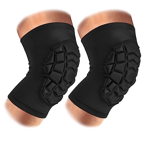 Black Knee Sleeve with Compression Padding - 2 Pack, Medium, Short