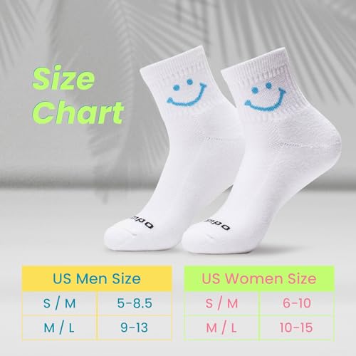 Performance Golf Socks - Breathable Sweat-Wicking Quarter-Height Socks Pink Smiley Medium-Large 3-Pack