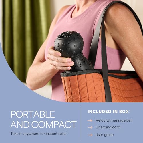 Black LifePro Velocity Vibrating Peanut Massage Ball - 4 Vibration Modes for Deep Tissue Relief