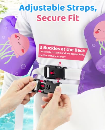 Kids Swim Vest with Safety Buckle and Adjustable Straps - Purple, 22-55 lbs