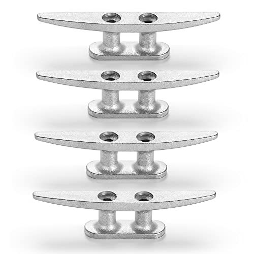 Stainless Steel Boat Cleat 4 Inch - 6 Pack Marine Docking Hardware