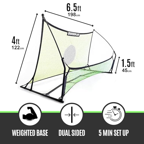 Soccer Rebounder Net 6.5x4 ft & 6.5x1.5 ft Practice Nets Portable Training Equipment