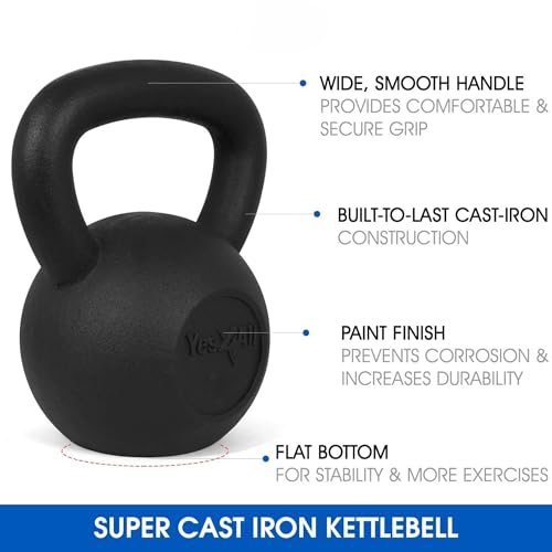 Yes4All Kettlebell Set 5-30 lbs - Durable Cast Iron Workout Weights