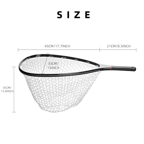 SF Carbon Fiber Fly Fishing Landing Net - Medium, Soft Rubber Mesh Catch & Release