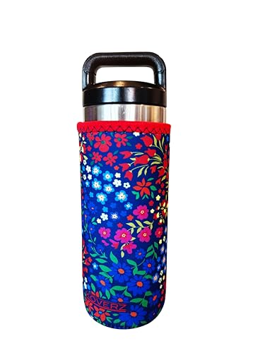 Large Neoprene Water Bottle Sleeve for 24-30 Oz - Monet Design, Washable & Insulated