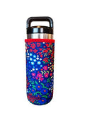 Large Neoprene Water Bottle Sleeve for 24-30 Oz - Monet Design, Washable & Insulated
