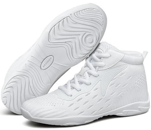Girls White High Top Cheerleading Shoes - 7 / White 303
