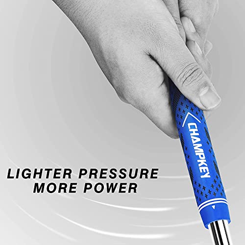 Oversize Golf Grip Set Blue - 13 Pack with Solvent, Tapes, Clamp & Blade