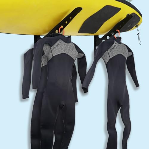 Black Multi-Board Wall Mount Rack for Surfboards Wakeboards Snowboards Adjustable