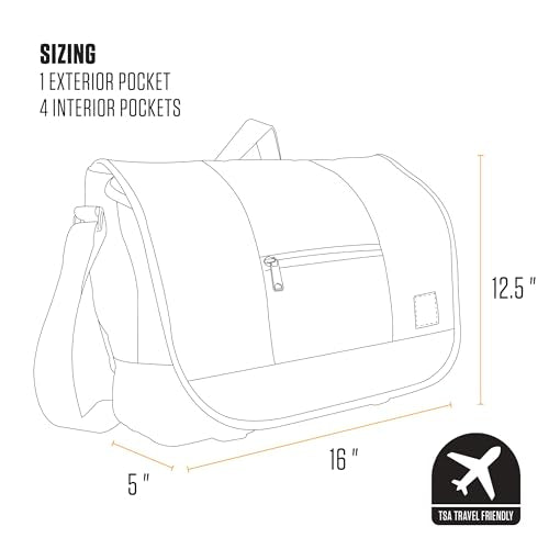 Carhartt Ripstop Messenger Bag Black Water-Resistant Work Bag - Durable