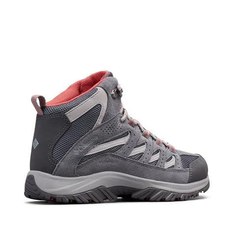 Women's Waterproof Hiking Boots - Columbia Crestwood Mid, Size 7.5, Graphite/Daredevil