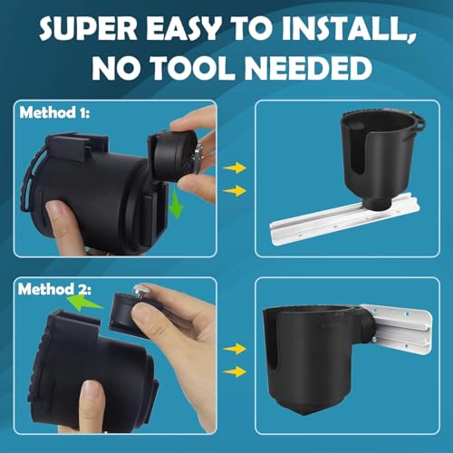 Multi-Functional Kayak Cup Holder with Tool Storage Box - Track Mount, Non-Slip, Durable Boat Gear Organizer