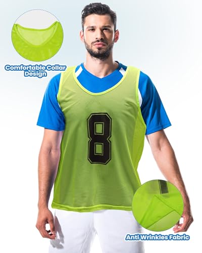 Suhine 48 Adult Sports Pinnies - Colorful Team Training Vests for Soccer