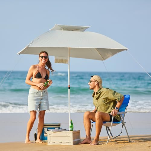 #WEJOY Folding Beach Chair for Adults - High Back, Lightweight, 2 Pack Dark Blue & White