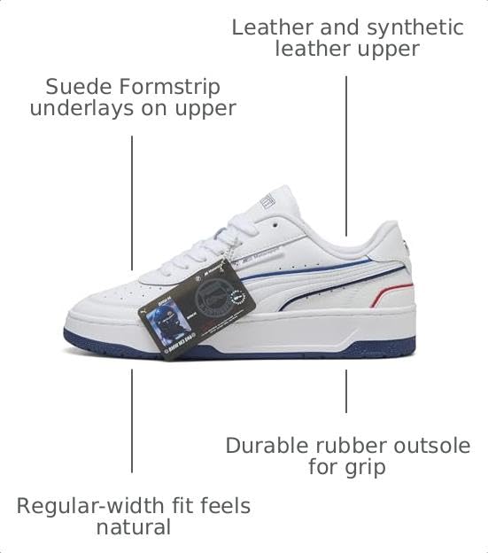Puma BMW M Motorsport Ca Match Shoes - White Blue, Men's Athletic Sneakers