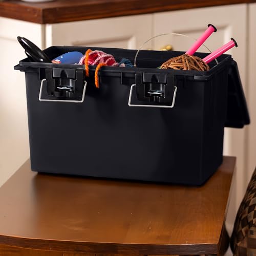 Sheffield XL Lockable Ammo Box 4-Pack in Black Made in USA Stackable Storage