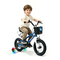 WinHope Kids Bike 12 Inch Blue with Light-Up Training Wheels for Boys & Girls