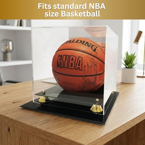 Max Protection Acrylic Basketball Display Case with Mirror Back - UV Protected, Fully Assembled