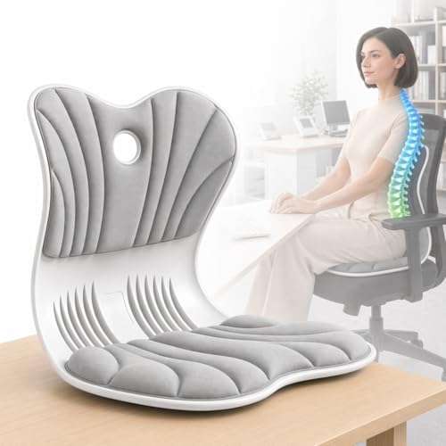 Ergonomic Lumbar Support Cushion for Back Pain Relief - Gray
