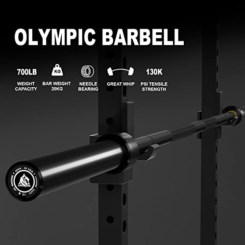 Olympic Barbell 7FT 2-inch Bar for Strength Training & Weightlifting - Black/700 LBS