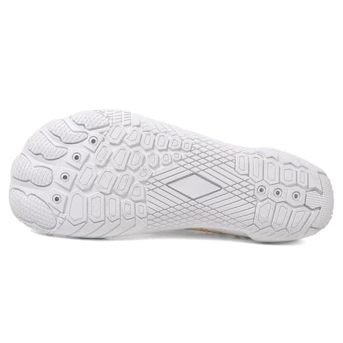 Water Shoes for Men and Women, Barefoot Aqua Socks, Wide Fit, Beige, 9 Women / 8 Men
