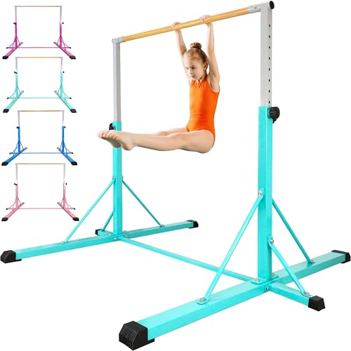 Adjustable Gymnastics Bar for Kids 5FT Unfoldable Mint - Stable Home Training Equipment